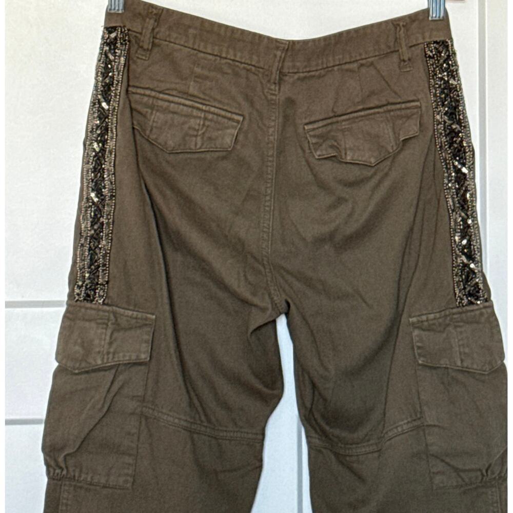Joie Womens Embellished Utility Cargo Fatigue Olive Pant Size 4 - Picture 5 of 10
